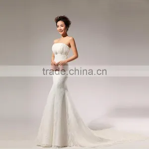Sexy Backless Spaghetti Straps Lace Wedding Dress Fishtail thumbnail-2