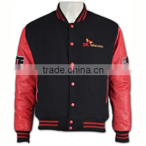 Latest Design Long Sleeve Black Cotton Baseball Jackets thumbnail-3