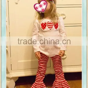 2017 Children's Boutique Wholesale Clothing Super Cute Valentine's Outfit Girls Valentines Day Sets Valentines Day Outfits thumbnail-1
