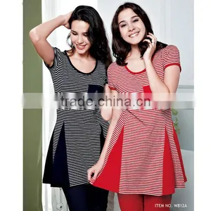 Women Night Dress Arabic Pijamas Woman Striped Cotton Women Pajamas Set thumbnail-1