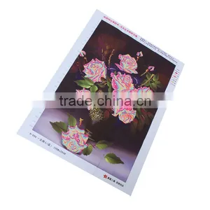5D Diy Diamond Painting Cross Stitch Rose Flower Diamond Embroidery Resin Round Diamond Crafts Wall Sticker Blue Rose Home Decor thumbnail-6