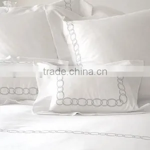 80%polyester20%cotton 40s x 40s 300TC White Hotel Bed Sheet Set thumbnail-3