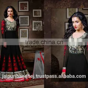 2016 Latest Design Bollywood Indian Long Gherdaar Anarkali Salwar Suit thumbnail-1