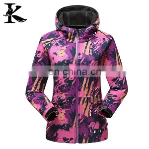 Women's Hiking Camping Outdoor Camo Jacket Waterproof Softshell Jacket thumbnail-1