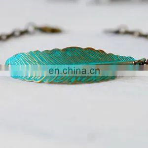 Feather Bracelet Boho Chic Bohemian Bracelet Feather Jewelry thumbnail-2