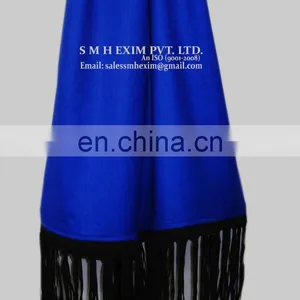 Silk Pashmina With Leather Sued Trim Shwals For 2016 thumbnail-2