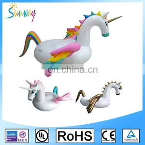 6P Giant Swimming Inflatable Pegasus Pink and Blue Wings Pool Float With EN71 Certification thumbnail-1