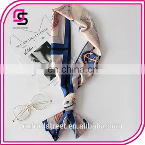 The Spring and Autumn All-match Long Scarf Double Satin Scarf Small Korean Bow Tie thumbnail-4