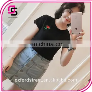 Summer Cotton Short Sleeved T-shirt Short Sleeve T-shirt Slim Lady T All-match Bottoming Shirt thumbnail-1