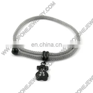 Customized Letter X Stretch Stainless Steel Cable Mesh Bracelet thumbnail-5