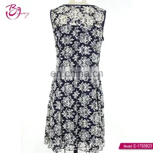 Casual Style Lace Sleeveless Round Neck Women 2017 Summer Dress thumbnail-4