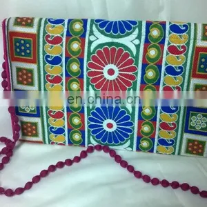 Hot Sale Fancy Beaded Mirror Women's Girl's Embroidery Work Hand Made Vogue Indian Clutch Bag thumbnail-2
