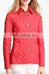 Wholesale Quilted Jackets - Women Quilted Jacket in Red Clour thumbnail-1