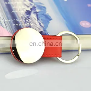 Custom Art and Crafts Bulk Cheap Fancy Blank pu Car Leather Metal Keychains With Logo thumbnail-6