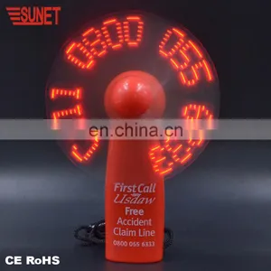 2018 SUNJET Hot Sale Best Promotion Gift Big Company Publicity Product LED Message Flashing Mini Fan thumbnail-3