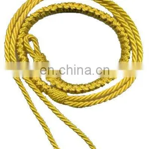 Yellow Silk Military Lanyard, String, PE Rope, Military Lanyard, Uniform Lanyard Whistle Cord thumbnail-1