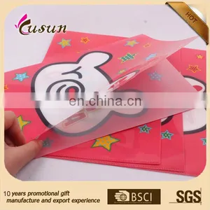 Lovely Cartoon Character Design Full Color UV Printing L Clip Plastic Clear File Folder PP thumbnail-5
