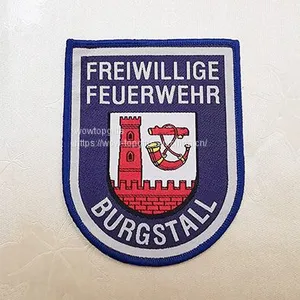 Custom Cheap Woven Logo Patch With Laser Cut For School Uniform Emblem,School Uniform Emblem, Woven Badges, Clothes Embroidery Patch Supplier,Woven Patches,Patches thumbnail-1