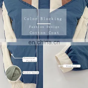 4246/High Quality Wholesale Kids Winter Clothes Baby Fashionable Warm Color Blocking Sports Coat thumbnail-6