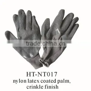 Crinkle Finish Nylon Latex Glove,/ Anti Slip Latex Coated Palm Gloves thumbnail-1