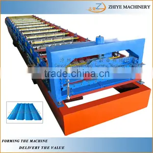 Galvanized Roofing Sheet Cold Roll Forming Machine/Aluminium Trapezoidal Roofing Tiles Making Machine thumbnail-1