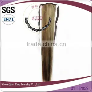 Fake Two Color Fashion Cheap Straight Hair Band Ponytails thumbnail-1