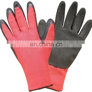 13 Gauge Red Polyester Latex Rough Coated Work Gloves thumbnail-2