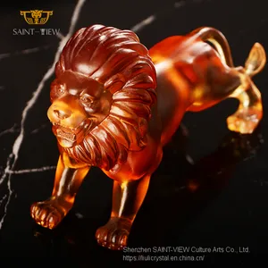 Customization Crystal Hand Carved Interior Decorative Lion King Sculpture Statue thumbnail-4