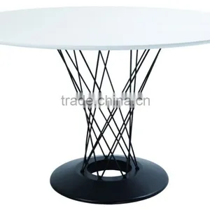White Color MDF Top Cyclone Table by Isamu for Dining Room thumbnail-1