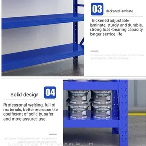 HN-SH594 Premium Powder Coated Metal Racking for Showroom, Modern Boltless Design, Smooth Surface, Multi-color Option, Professional Supplier Custom thumbnail-5