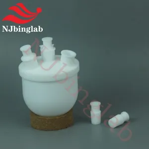 PTFE Flask Four-Necked Round-Bottom Reactor With Threaded Connection Easy to Clean thumbnail-1