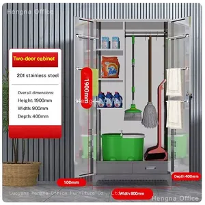 Custom Quiet-Close Cleaning Supply Cabinet Maker in Mississauga | Silent Soft-Close Hinges & 3-Point Security Lock | HNJUNTUO thumbnail-3