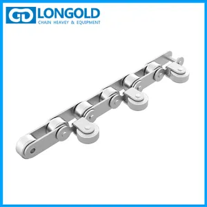 LONGOLD Double Pitch Stainless Steel Conveyor Chains With Side Rollers, Made in China, Complete Models thumbnail-1