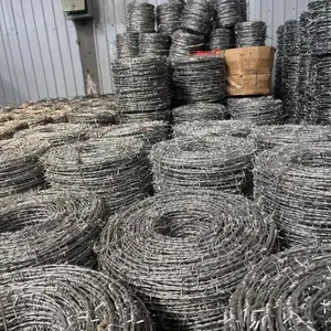 Hot Dipped Galvanized Outdoor Barbed Wire Fence Weather Resistant Farm Boundary Protection thumbnail-2
