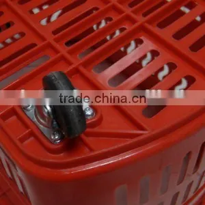 Plastic Shopping Basket With Wheels Shopping Rolling Basket With Wheels thumbnail-5