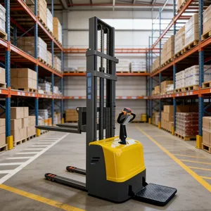 2 Ton Electric Pallet Stacker 1.5M Lift Height Pedestrian Forklift Warehouse Pallet Truck for Sale thumbnail-4