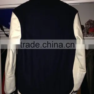 2016 Fashion Design Natural Leather Sleeve Varsity Letterman Jacket thumbnail-2