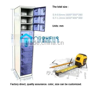 Fashion Design Free Standing Cabinet Steel Charger Lockers Public Cell Phone Charging Station thumbnail-3