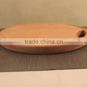 Wooden Chopping Board Set Food Grade Bamboo Bread Cutting Board, Vegetable Round Chopping Block thumbnail-2