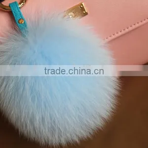 Fashion Trendy Women Girls 100% Real Fur Pom Pom Key Chains thumbnail-2