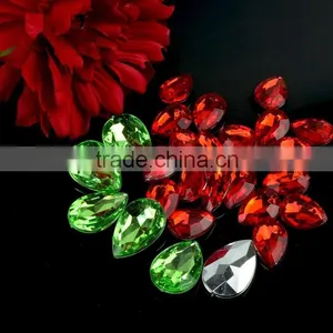 China Wholesale Teardrop Acrylic Sew on Rhinestone With Saim, Sew on Acrylic Stone Wholesale for Wedding Dress thumbnail-3