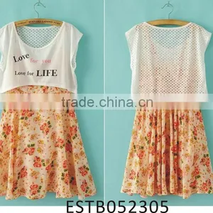 Fashion Chiffon Printed Flower Girl Dresses thumbnail-1