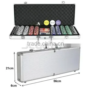 500 PCS Casino Poker Chips Set 11.5 Gram With Game Play Mat and Aluminium Case thumbnail-4