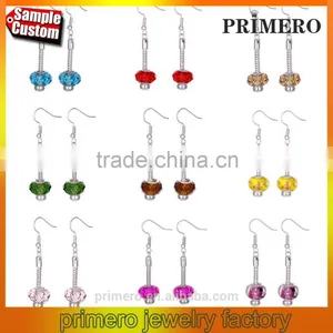 New Arrival Crystal Ball Spiral Dangle Earrings For Girl thumbnail-1