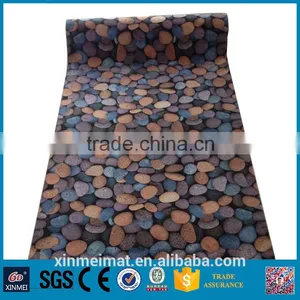 Cobblestone Printed Brushed Fabric Pvc Carpet Roll thumbnail-5