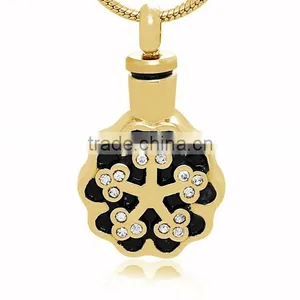 Online Wholesale Shop Discount 316L Stainless Steel Snowflake Cremation Jewelry Crystal Pendants thumbnail-1
