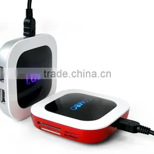 High Speed 2 Port USB HUB With Card Reader Combo With Light-up LED Logo thumbnail-1