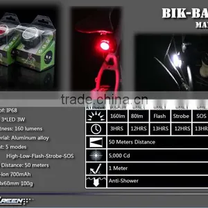 160lumen Red 3w Led Rechargeable Usb Bike Light thumbnail-3