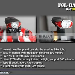 USB Rechargeable 1200 MAh XPE 4w Led Helmet Light thumbnail-2