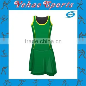 Custom Sublimated Netball A Line Dress Color Green thumbnail-1